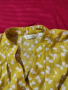 Chic Yellow Floral Print Dress