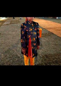 Floral Print Ethnic Sherwani Set