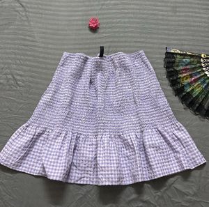h&m Lavender Gingham Mini Skirt