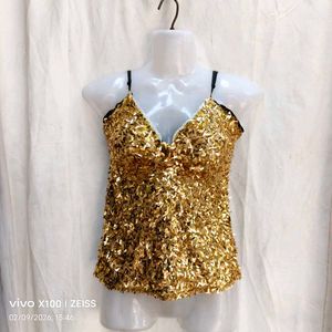 Sparkly Gold Sequin Cami Top