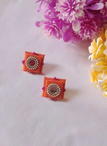 Handmade Yellow & Orange Earrings