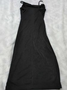 Elegant Black Cowl neck Maxi Dress