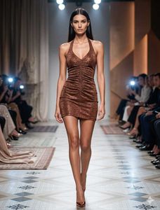 Sparkly Halter Neck Mini Dress