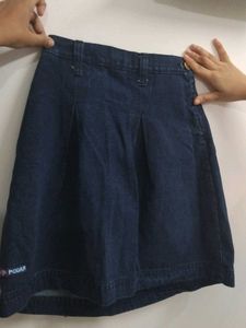 Denim A-line Skirt