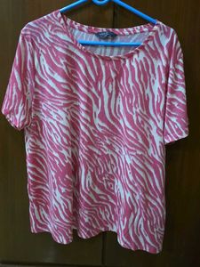 Marks & Spencer Pink Zebra Print T-Shirt
