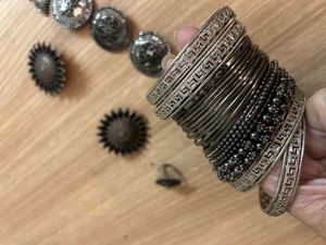 Oxidised Silver Ethnic Jewellery Set