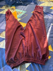 Maroon Embroidered Salwar Suit full work dupta