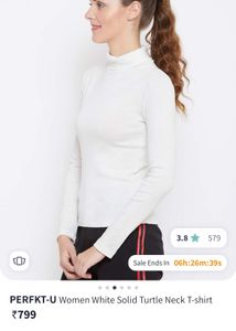 white turtle neck t shirt