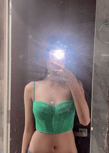 Green Bustier Padded Corset Top