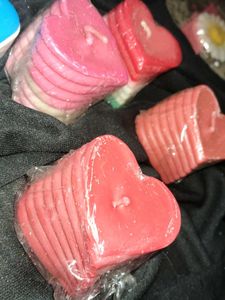 Heart Shaped Candles -set of 3