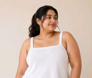 Chic White Knit Cami Top