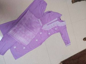 Lavender Embroidered Kurta Set