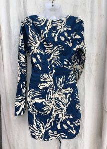 368. Blue Floral Wrap Dress