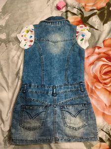 Cute Denim Dress with M&amp;M Print