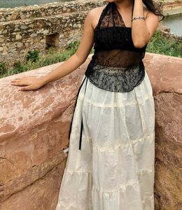 Black Lace Halter Neck Top✨