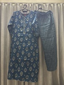 JULIET M Stylish Blue Printed Kurta Set