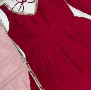 Elegant Maroon Kurta Set with Dupatta