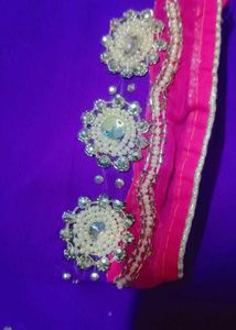 Vibrant Purple Embroidered Saree