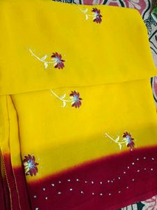 Yellow n Meroon Colour Combination