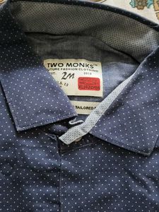 Two Monks Blue Polka Dot Shirt