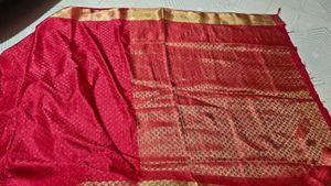 Elegant Red Woven Silk Saree