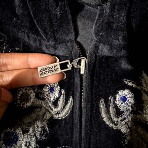 vintage DKNY velour zip up Jacket