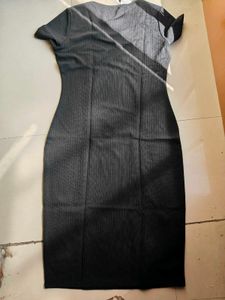 Classic Grey Ribbed Bodycon Dress