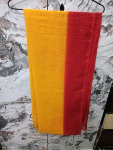 Vibrant Red &amp;👗 Yellow Saree