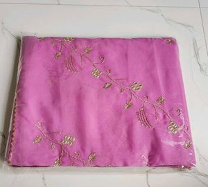Beautiful Pink Embroidered saree