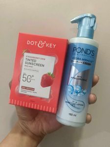 Dot & Key Tinted Sunscreen & Pond's Lotion