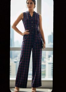 Stylish Plaid Jumpsuit