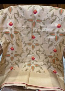 Sky Blue Saree with Embroidered Border