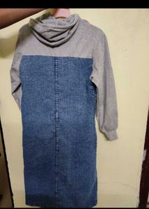Denim Dress with Hooded Top