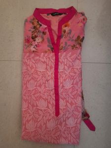 Pink Embroidered Kurti