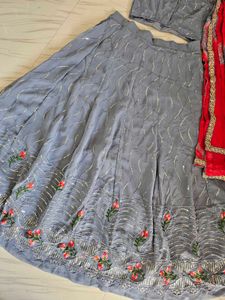 Elegant Grey Lehenga Choli Set