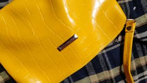 Bright Yellow Croc Embossed Crossbody Bag
