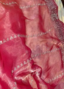 Stunning Pink Embellished Saree
