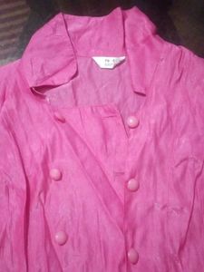 Korean Vibrant Pink Peplum Top
