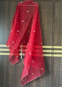Pure Organza Red Dupatta