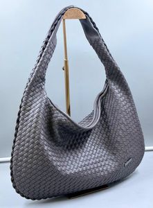 Designer Woven Leather Hobo Bag
