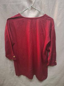 Maroon Henley Kurta