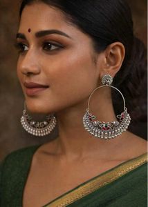 Ethnic Peacock Hoop Earrings