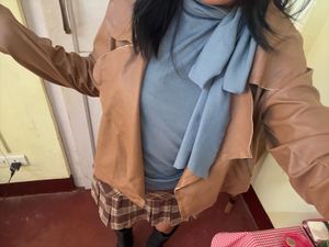 Brown Faux Leather Jacket