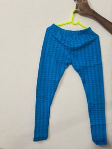 Blue Printed Leggings