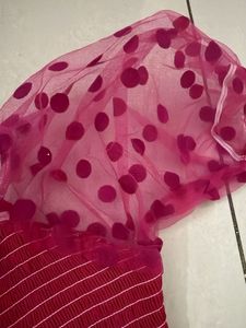 Chic Ruffled Sleeve Pink Dress