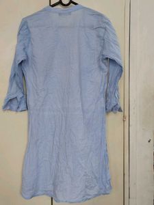 Light Blue Embroidered Tunic Top