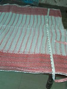 Red &amp; White Patterned Scarf
