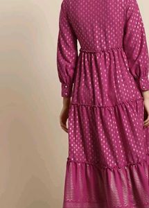 Junier Pink Kurta with Gold Print