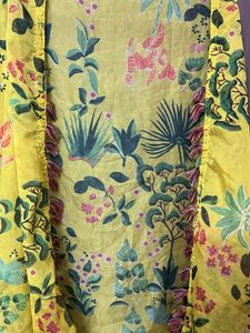 Vibrant Yellow Floral Kurta Set for M and L