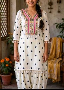 Designer Kurta Set with Heart Print